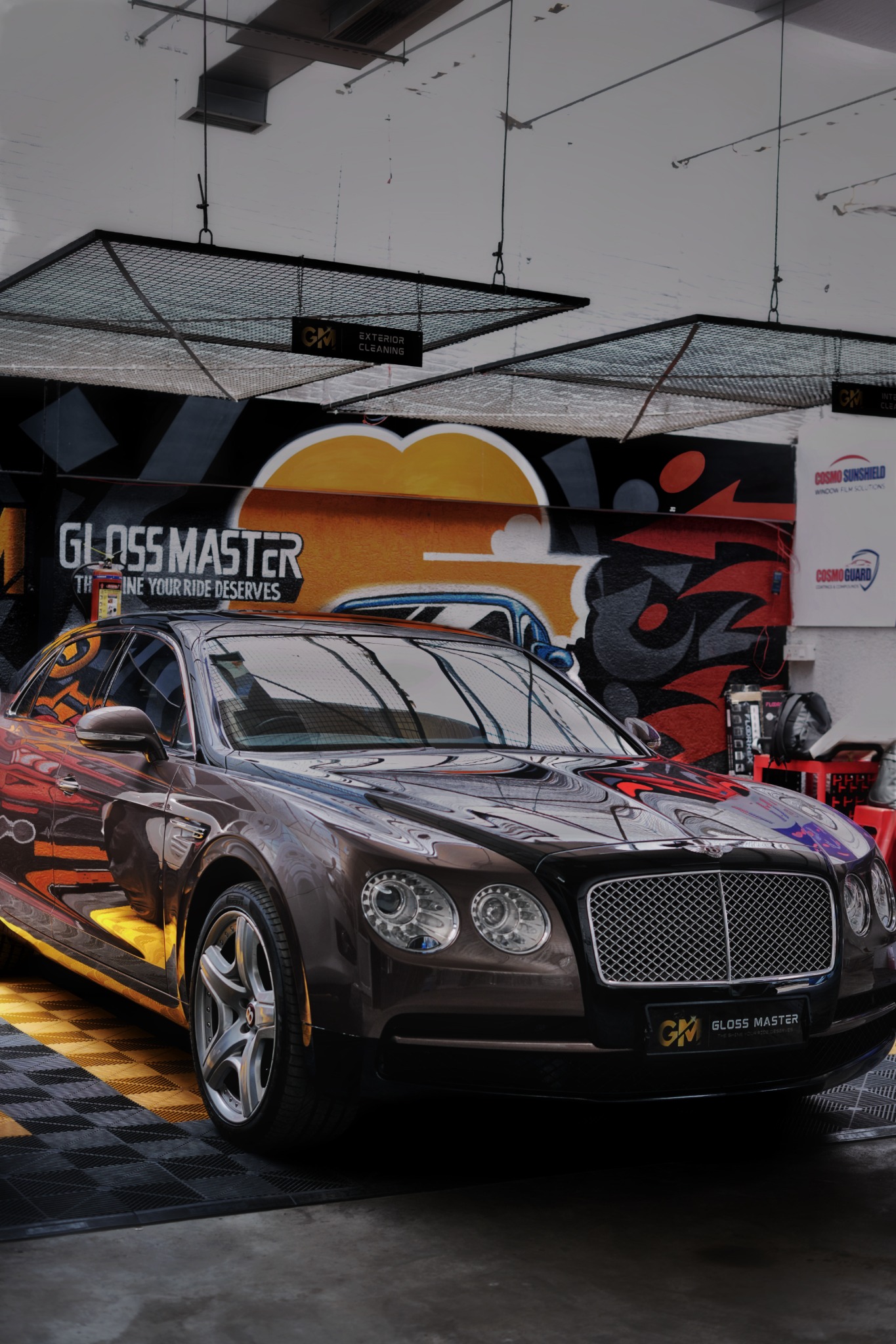 Original photograph of a Bentley at the Gloss Master studio, Indore